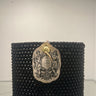 Bead Candle Oval Shape 5x4Black/Lavender