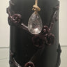 .Embross Peony Pattern Black Pillar Candle 3x4..Bl