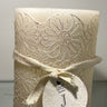 Embross Flower Patten White Lantern Candle /SWhite