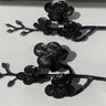 BLACK ORCHID NAPKIN RING S/2