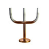 Candle holder 3-rod copper/white