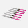 Laura silv plated ring table knife pink