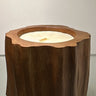 Candle in Wood Container / SWhite