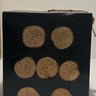 .Infused 3 Cut Round Wood Pillar Candle 4x4..Black