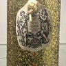 .Wrapped Gold Glitter Snake Pillar/ 3x4..White/ L