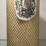 .Wrapped Gold Glitter Pillar/ 3x6..White/ Lavende