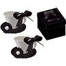 LOT 2 TASSES A CAFE NOIR -NOEUD NOIR