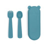 we might be tiny - Feedie "Fork & Spoon" Set / Blue D