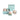 Boite 2 baby coussins & 4 macarons. Gourmandise turquoise