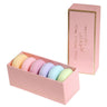 Boite rose de 6 savons macarons assortis