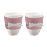 LOT 2 TASSES CAFE NOEUD VIEU ROSE