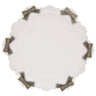 PLAT A TARTE BLANC AVEC NOEUD TAUPE